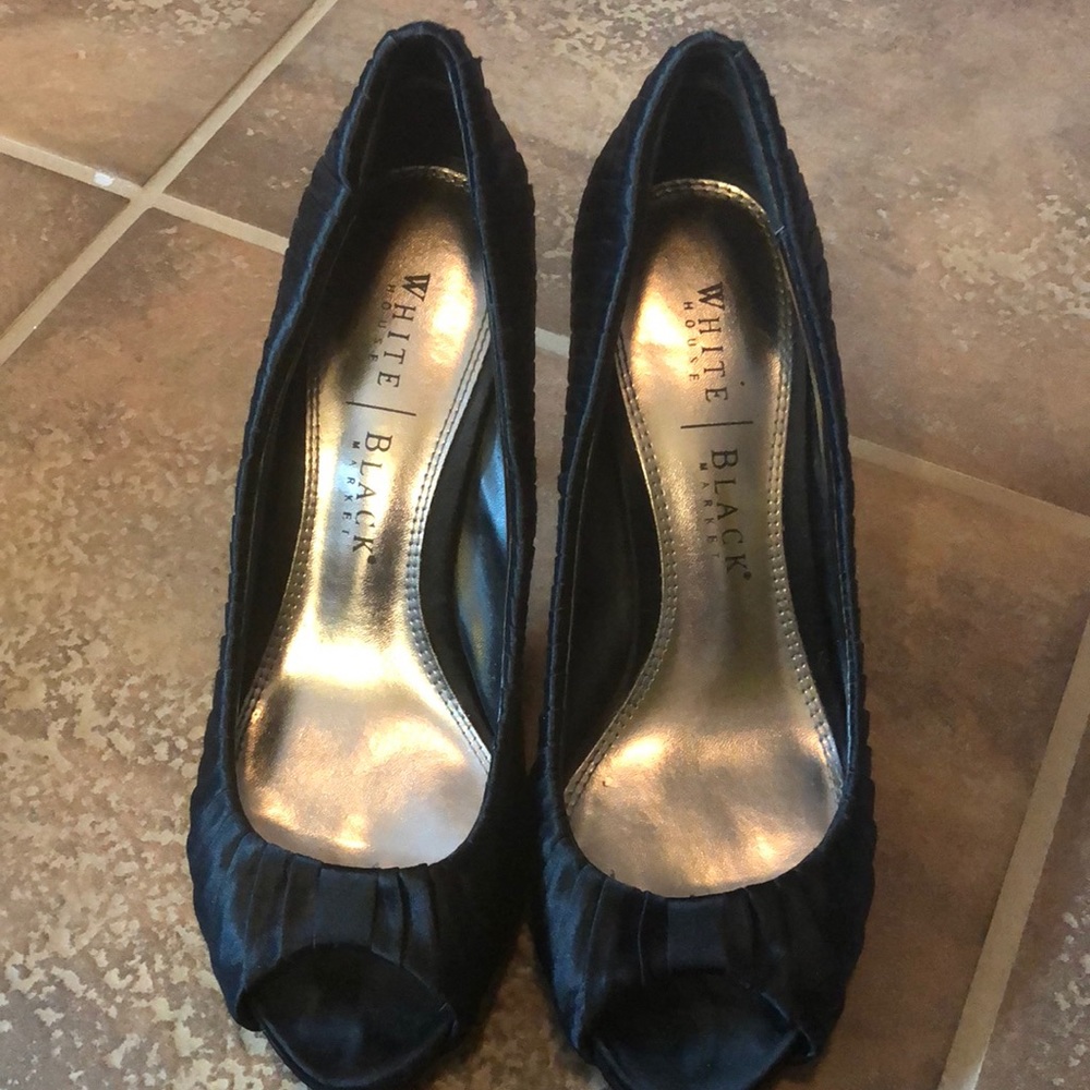 Black Peep Toe Heels